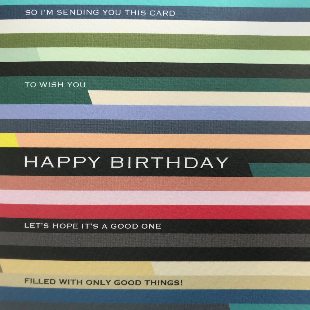 Stripes - Birthday Horizontal Card