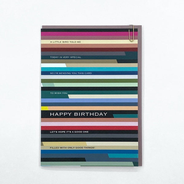 Stripes - Birthday Horizontal Card