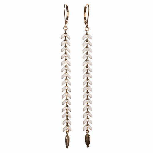 Wisteria Pure White Drop Earrings